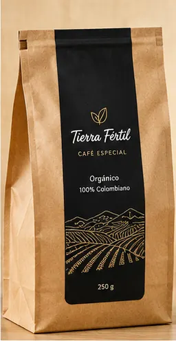 Etiqueta adhesiva para bolsas de café