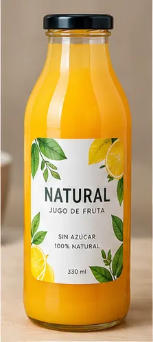 Etiqueta adhesiva para jugos